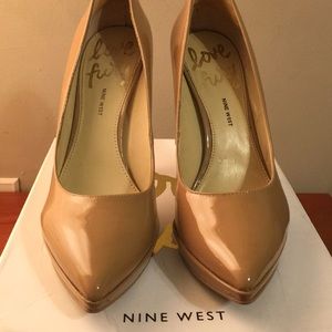 Nine West nude closed-toe pumps